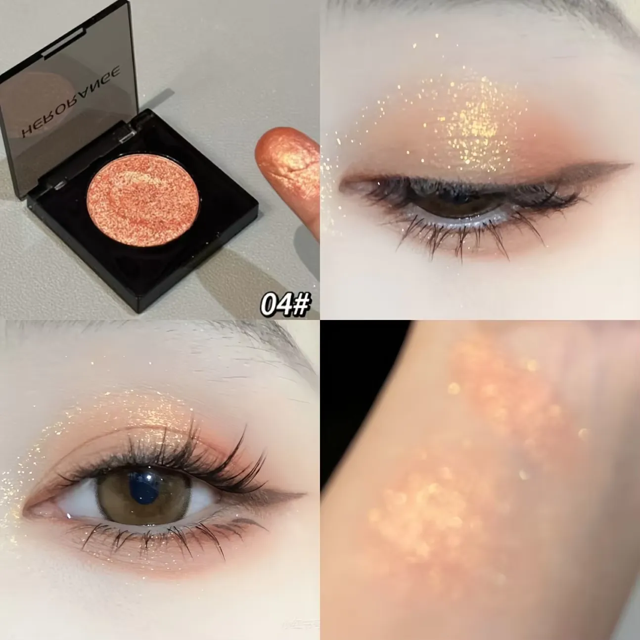 Herorange 16 Color Eyeshadow Palette Highlight Matte Shimmer Orange Brown Pink Champagne Waterproof Portable Festival Mak — image 2