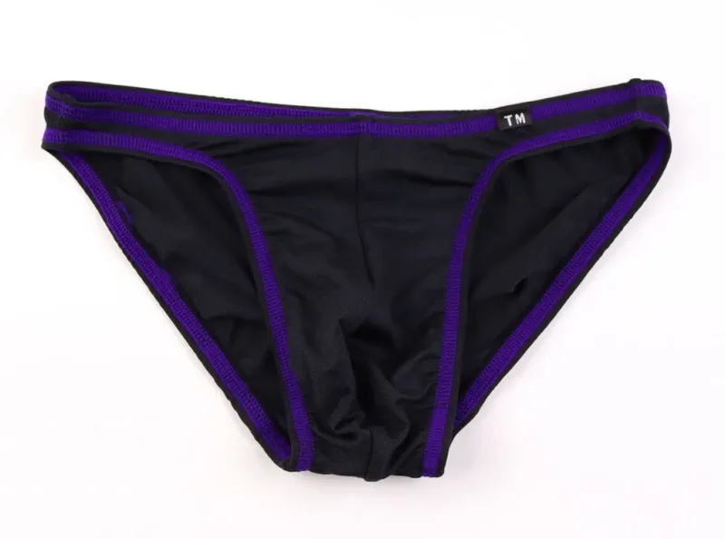 Sexy Male Big Pouch Briefs Contrast Color Binding Edge Low Waist Silky Smooth Candy‑colored Men Daily Intimate Underwear Panties — image 14