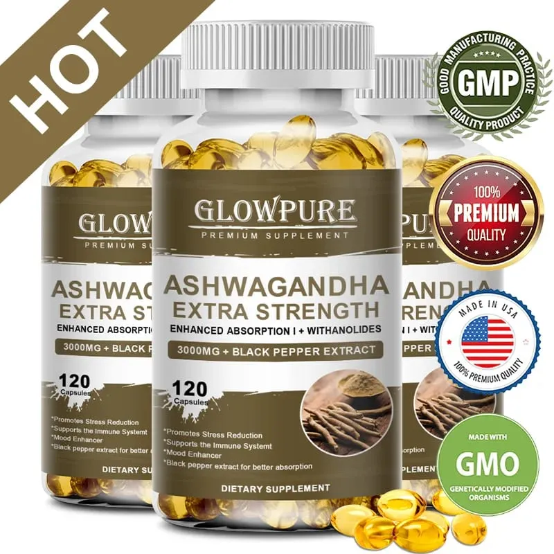Ashwagandha Root Extract Capsules for Stress Mood Sleep Energy and Focus Premium Formula Supplement