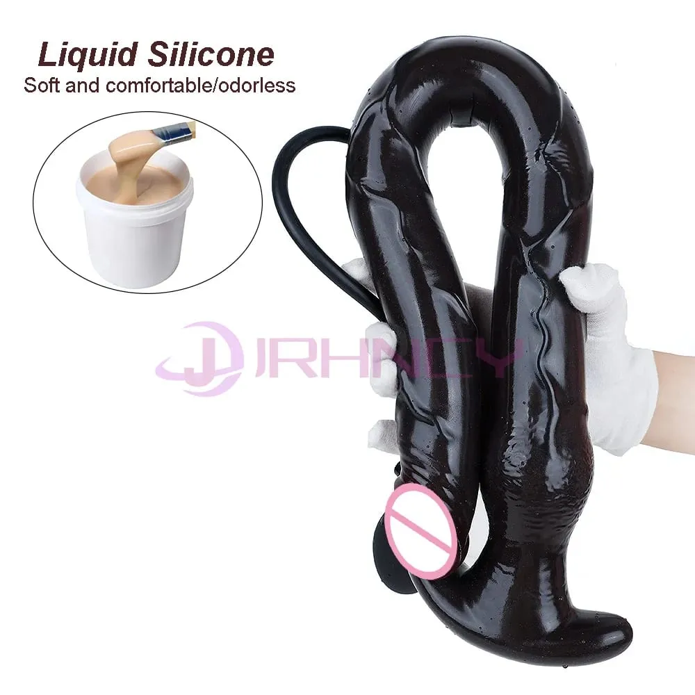 Consoladores anales inflables súper largos de 100cm, silicona líquida, tapón Anal enorme, dilatación Rectal profunda, masaje de próstata, Juguetes sexuales BDSM — image 2