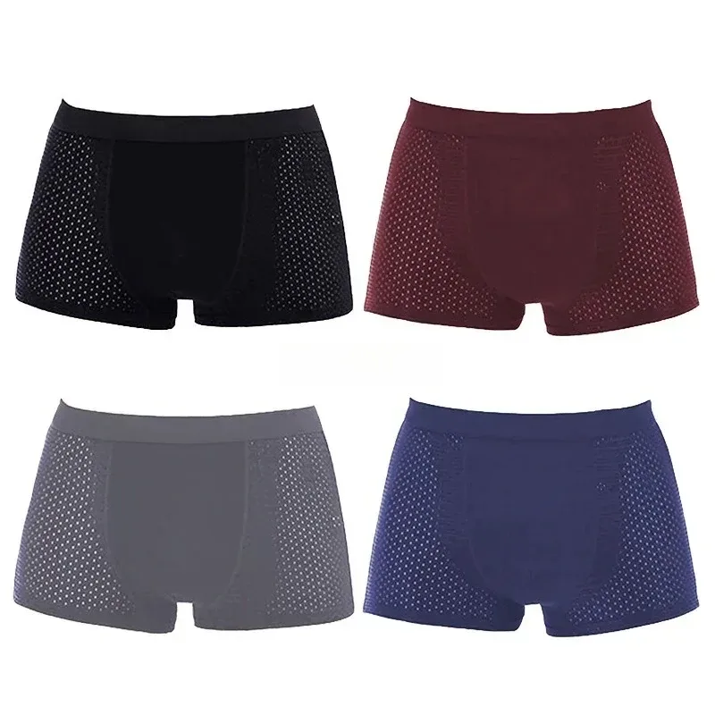 4Pcs Men's Boxer Briefs Ultra Soft Anti Odor Underwear Breathable Mesh with Ventilation Holes Stretch Comfort for Daily — image 3