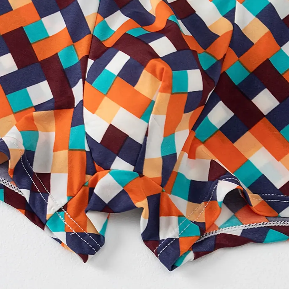 Boxer décontracté à motifs colorés pour hommes, sous-vêtements amples et confortables, surdimensionnés, taille élastique, 4/5 pièces — image 9