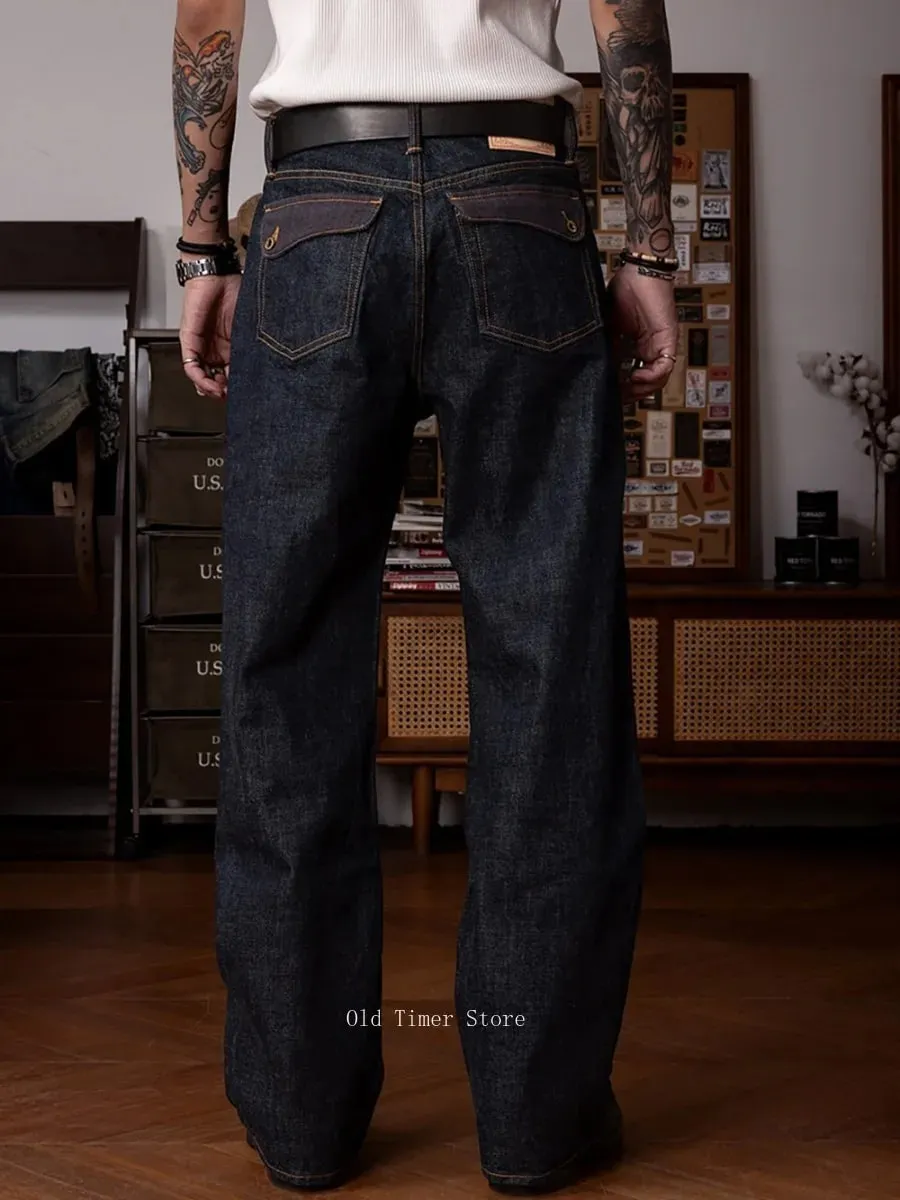 Κόκκινο Tornado Retro Heavy 18oz Raw Selvedge τζιν παντελόνι Sanforized Button Fly ψηλόμεσο πτερύγιο τσέπη τζιν ξυλουργικό στυλ — image 3