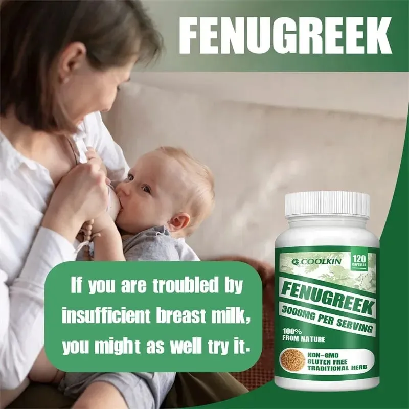 Fenugreek 3000MG - Suitable for Breastfeeding Mothers Breast Development Improved Circulation - Rich in Protein and Vitamins