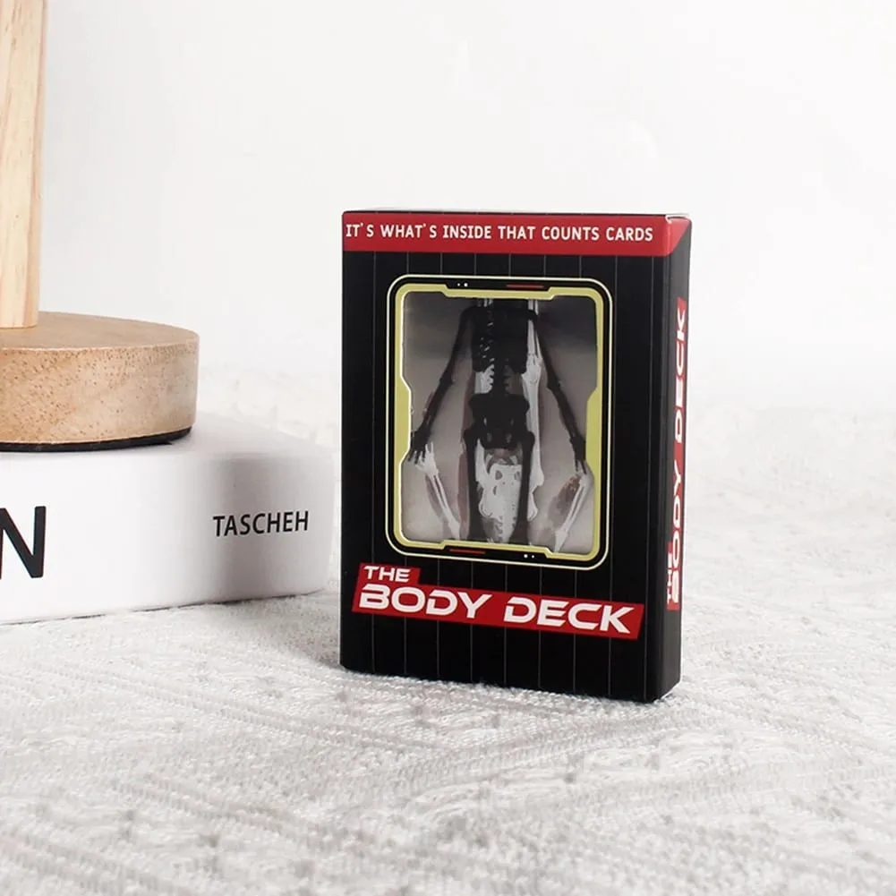 The Body Deck Cards Wear Resist תמונה תלת-ממדית כרטיסים חינוכיים רב-תכליתיים לאנטומיה אנושית קלפי משחק לאספני קלפים