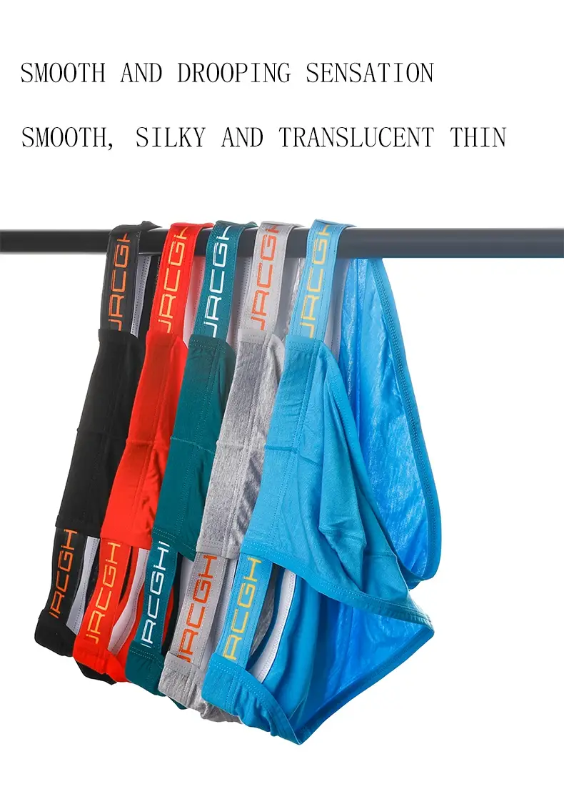 Mens Cotton Briefs Solid Color High Cut Hollow Low Waist Sexy Underwear Wholesale — image 3