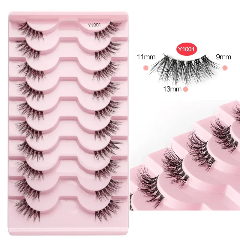 Half Lashes Cat Eye Lashes 3D Natural Finged End Eye Elong Lashes Fox Eye Lashes Faux Mink Lashes Μακιγιάζ — image 7