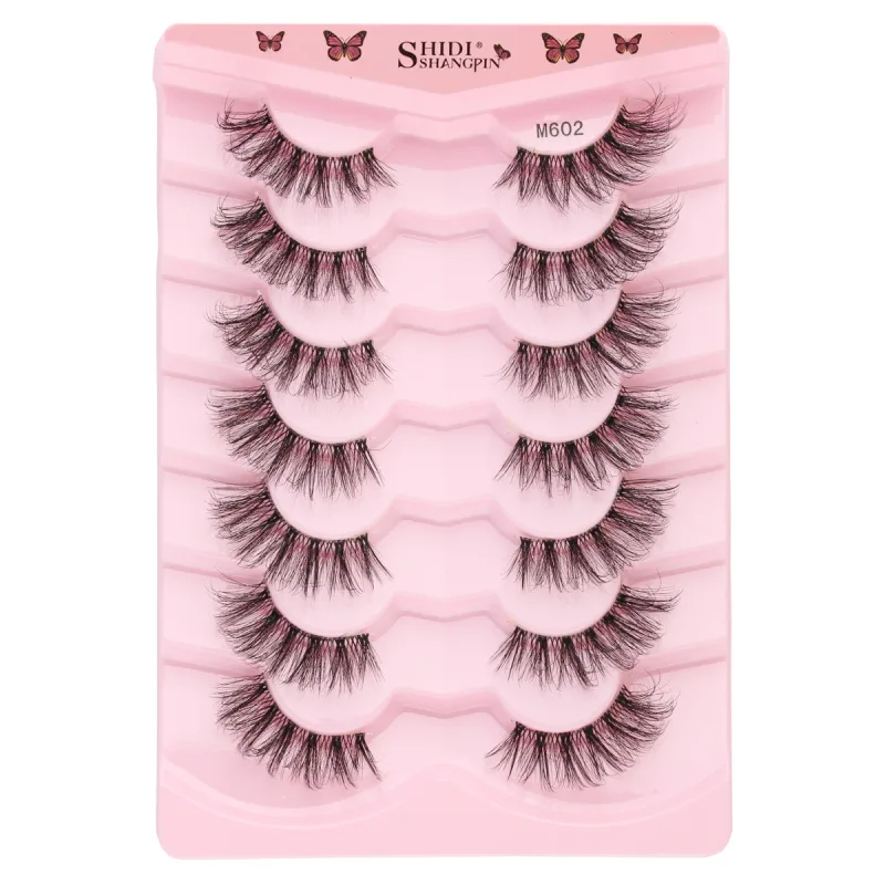 Half EyeLashes Φυσικές χνουδωτές ψεύτικες βλεφαρίδες Cat Eye Lash 3D Faux Mink Lashes Εργαλείο μακιγιάζ για επέκταση βλεφαρίδων με φτερωτές — image 9