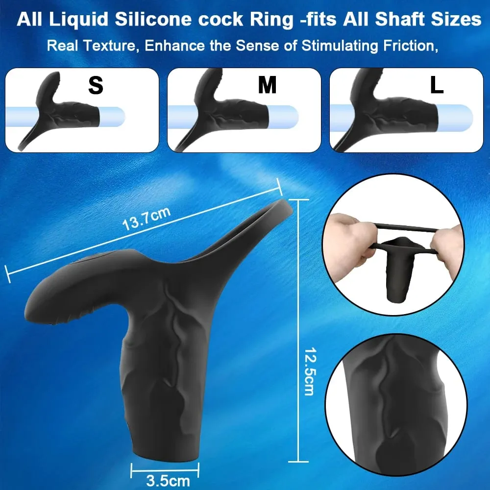 שרוול פין רוטט 10 מצבים טבעת זין G Spot לעורר ויברטור צעצועי מין לגברים איבר פין עיכוב שפיכה מאמן זקפה 18