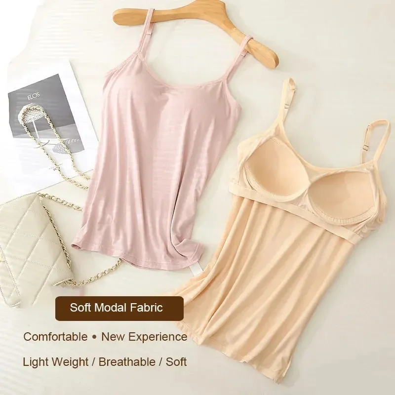 M-3XL Για 35-85kg Modal Plus Size Tank Top with Fixed Cup γυναικείο στήθος με επένδυση εξωτερικά εσώρουχα με κάτω μέρος Χωρίς ένδυση