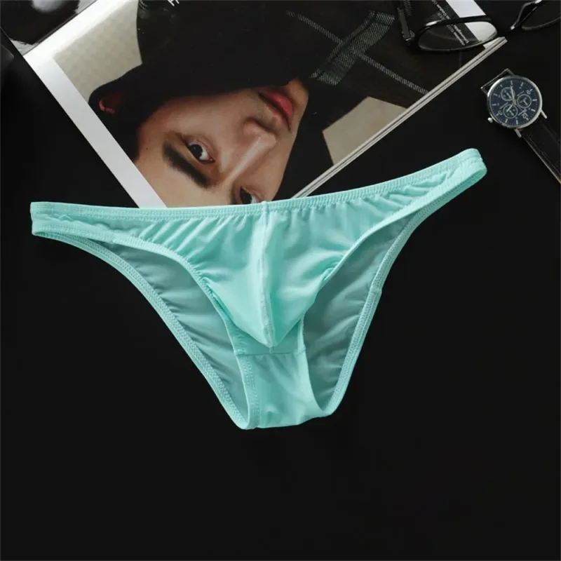 Seluar Dalam Samll Ais Sutera U Convex Baru 2026 Lelaki Seluar Dalam Pinggang Rendah Ultra Nipis Seluar Dalam Slip Bikini Lutsinar Saiz Besar M-XXL