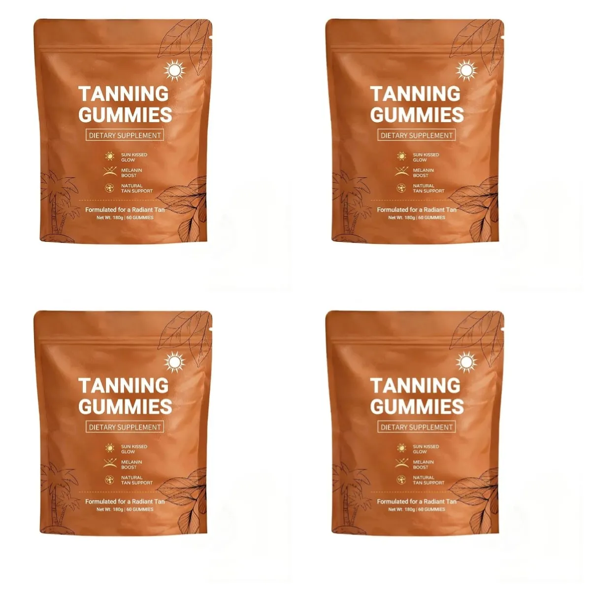 Γυναικείο μαύρισμα Gummies για γυναίκες Χωρίς Sunless Bronzing Glow Υποστήριξη Vegan Χωρίς Ζάχαρη, Μη ΓΤΟ Ασταξανθίνη & Λυκοπένιο 60 Αριθμός — image 9