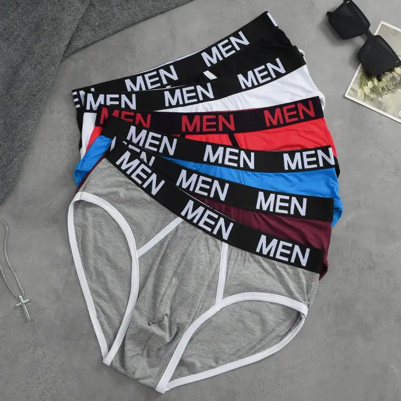 1Pcs/Set Men's Viscose Letter Panties Seamless High Quality Breathable Underpants Male Elastic Soft Comfortable Underwear S-XL — image 2