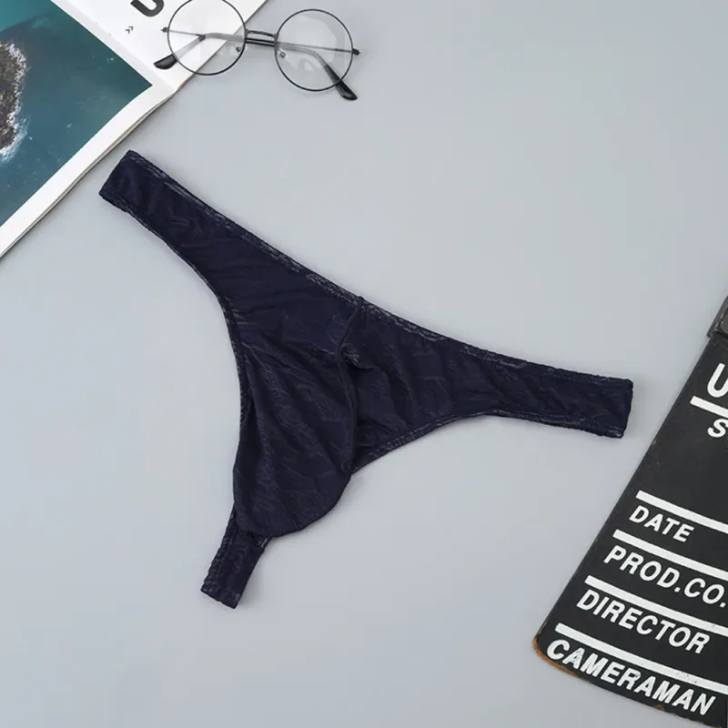 Lelaki Lace Jacquard G-string Seluar Dalam Tinggi Meregangkan Kantung Besar Thong Seluar Dalam Gay Seksi Erotik Seluar Dalam T-belakang — image 4