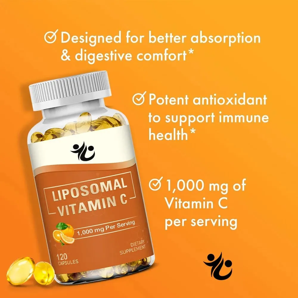 Λιποσωματική Βιταμίνη C 1000mg Κάψουλες-Υποστήριξη Ανοσολογικής Άμυνας Παραγωγή Κολλαγόνου Skin Radiance Cognitive & Circulatory Wellness — image 2