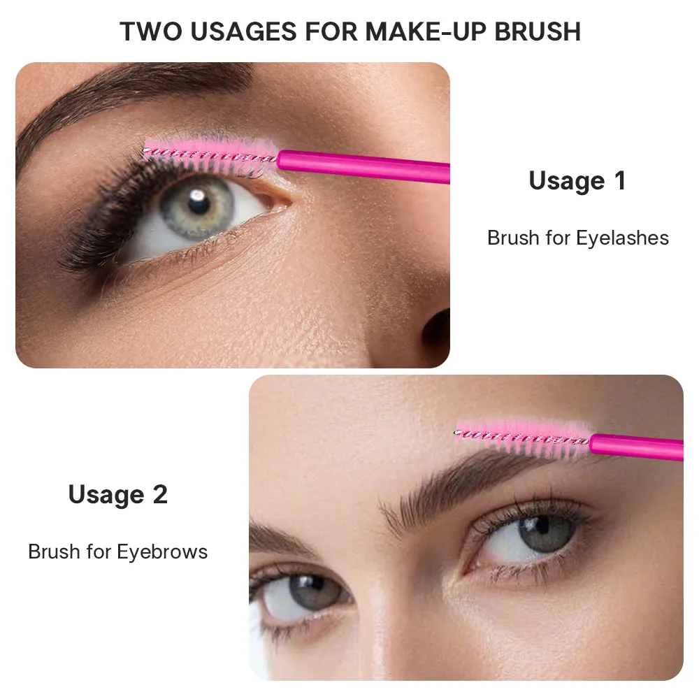 50 τμχ Βούρτσες Βλεφαρίδων μιας χρήσης Extension Rose Red Brush Brush Mascara Wand Eye Lashes Σετ καλλυντικών εργαλείων μακιγιάζ Beauty — image 4