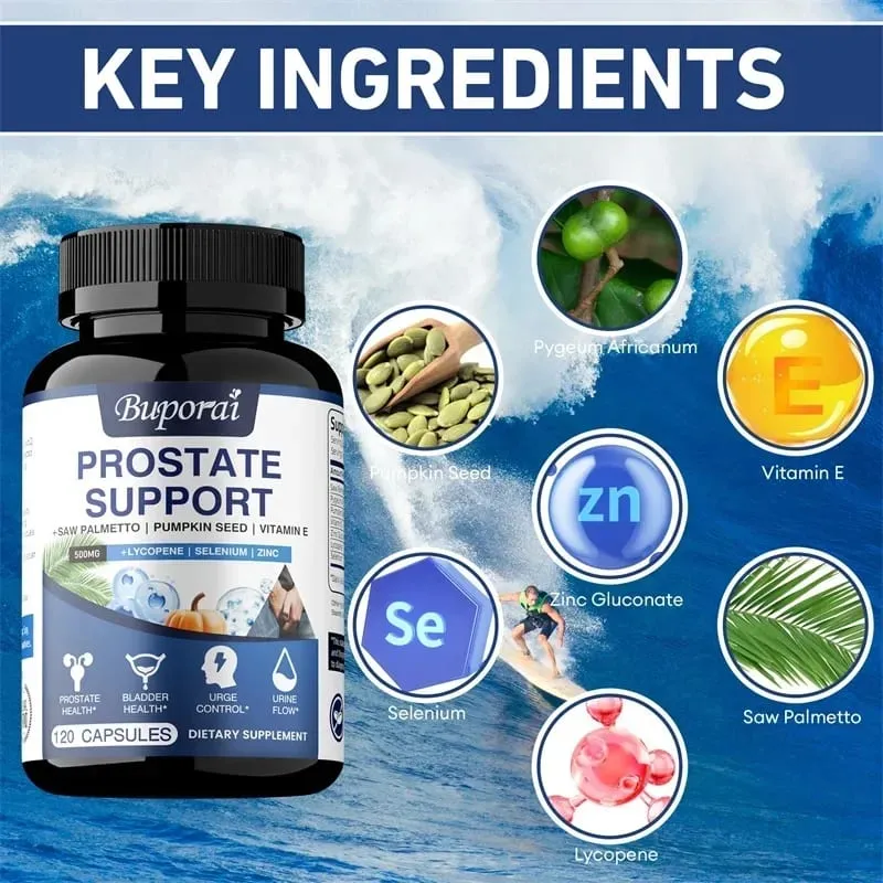Prostate Support - Promotes Prostate and Urinary Tract Health Reduces Urination Frequency Improves Immunity Non-GMO