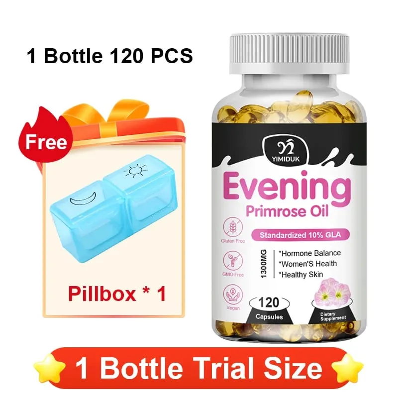 Έλαιο νυχτολούλουδου 1300mg με πλούσιο GLA & βασικά θρεπτικά συστατικά Ορμόνες ισορροπίας που υποστηρίζουν τη γυναικεία άνεση και ενισχύουν την υγεία του δέρματος