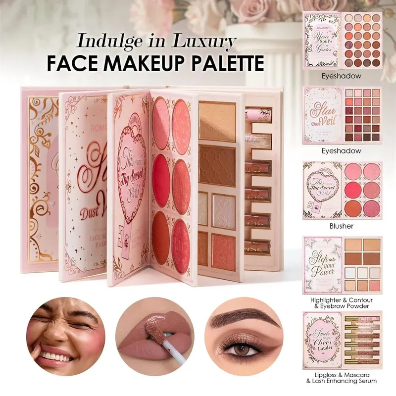 Κιτ μακιγιάζ 5 σελίδων Full Face Matte & Shimmer Eyeshadow Blush Contour Lip Gloss Mascara για ευέλικτες εμφανίσεις μακιγιάζ — image 6