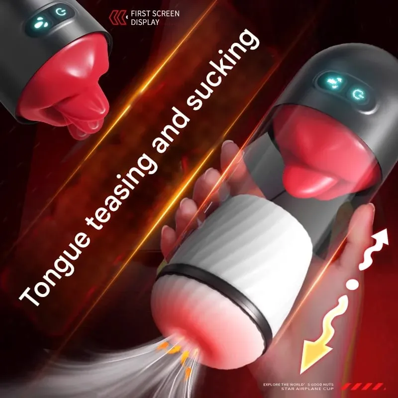 Male Masturbator Penis Training APP Control Automatic Masturbation Cup Licking Blowjob Masturbator 9 Powerful Modes Sex Toys Men