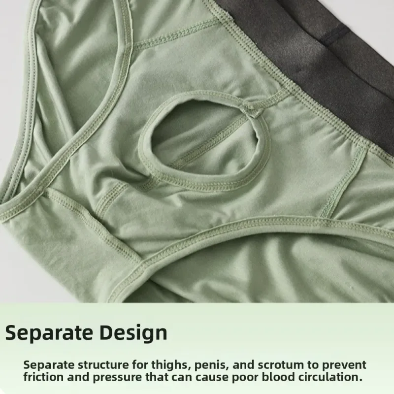 Bamboo Fiber Summer Thin Briefs Men Thin Underpants Splicing Men Front Opening Panties Lingerie Quick Dry Seamless Underwear — image 8