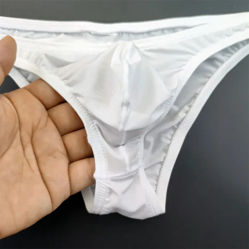 5Pcs New Youth Men's Ice Silk Brief U Pouch Underwear Low Waist Ultra Thin Transparent Underpants Sexy Plus Size Male Panties — image 16