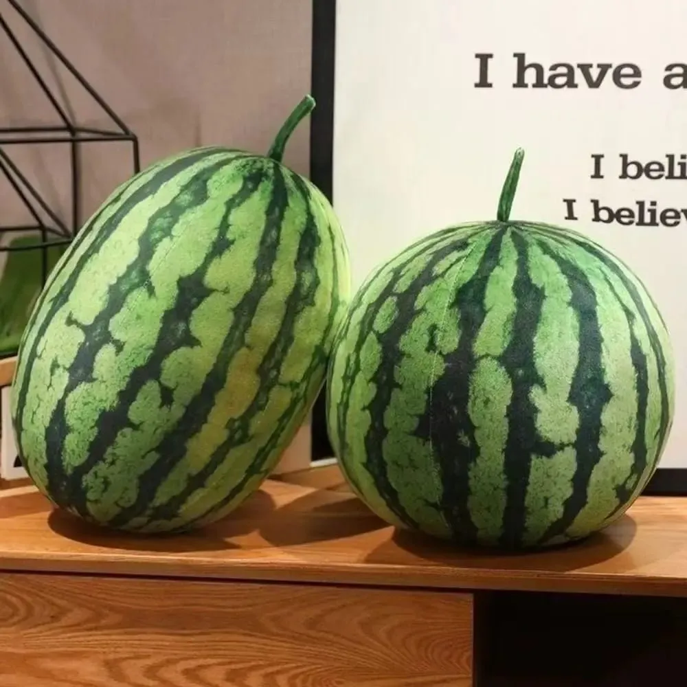 Soft Cotton Watermelon Plush Toy Round Oval Shape 3D Simulation Watermelon Stuffed Pillow Lifelike Funny Design — image 5