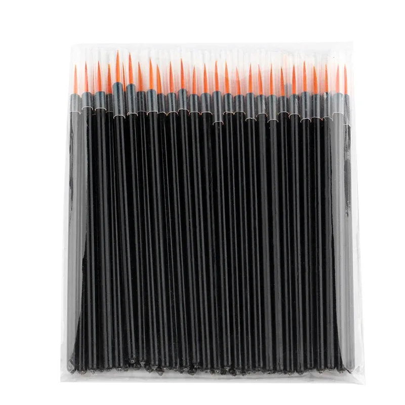 Novo 50/100 pçs pincel delineador sombra de olho aplicador ponto fino canetas delineador pincéis extensão de cílios varinhas cosméticas