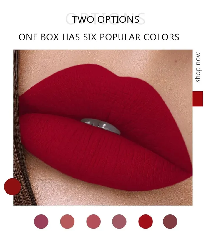 6 τμχ/Σετ Lip Gloss μακράς διαρκείας αδιάβροχο ματ απόχρωση χειλιών αντικολλητικό Κύπελλο υγρό κραγιόν Κουτί δώρου Καλλυντικά Μακιγιάζ — image 5
