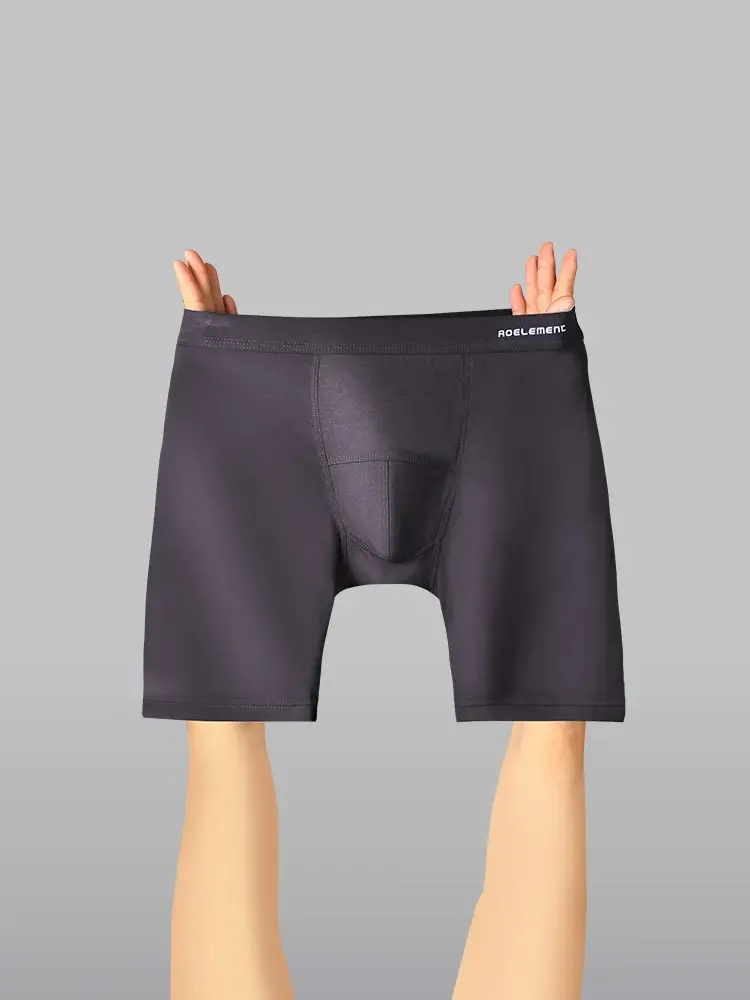 남성용 내마모성 다리 스포츠 스트레치 다리 속옷 파이브 쿼터 모달 복서 러닝 속건 복서 — image 7