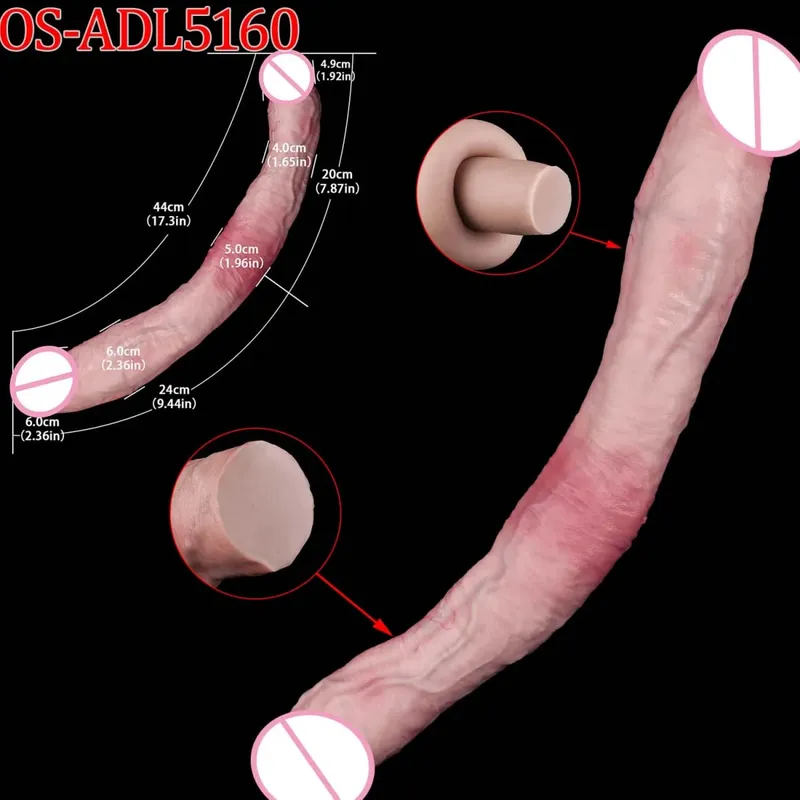 47cm Realistic Long Dildos Double Head Anal Vaginal Stimulator Sex Toy With Sucker For Lesbian Couples Gay Men Adult Tools — image 11