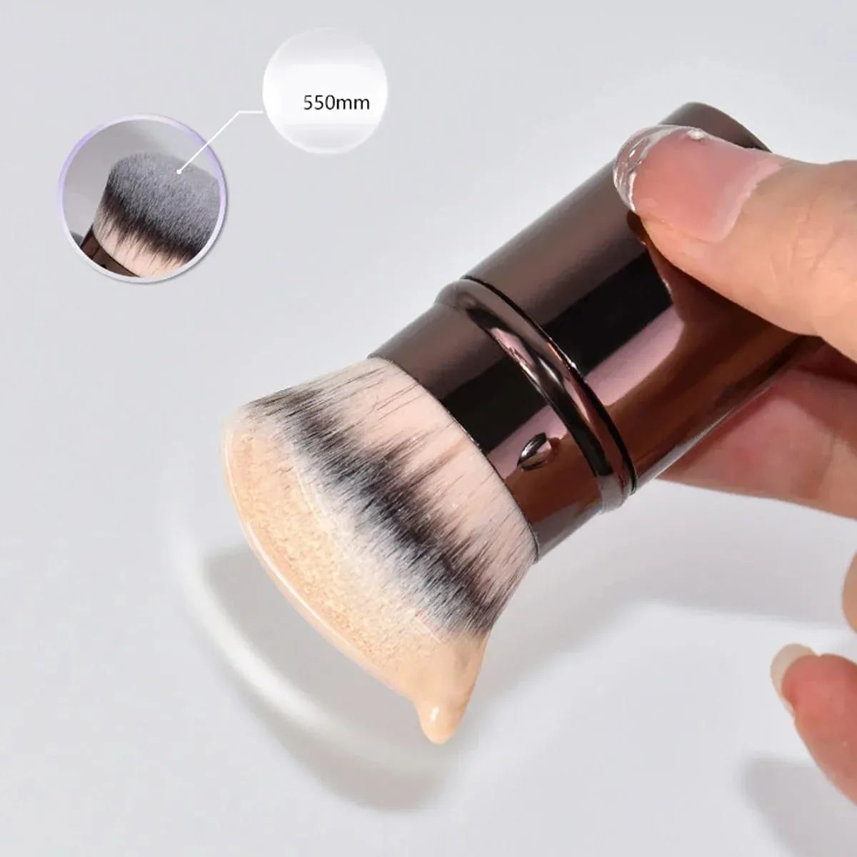 1 τμχ Πτυσσόμενο πινέλο ρουζ Kabuki Foundation Brush Soft Fluffy Powder Contour Brushes Makeup Φορητά εργαλεία μακιγιάζ — image 3
