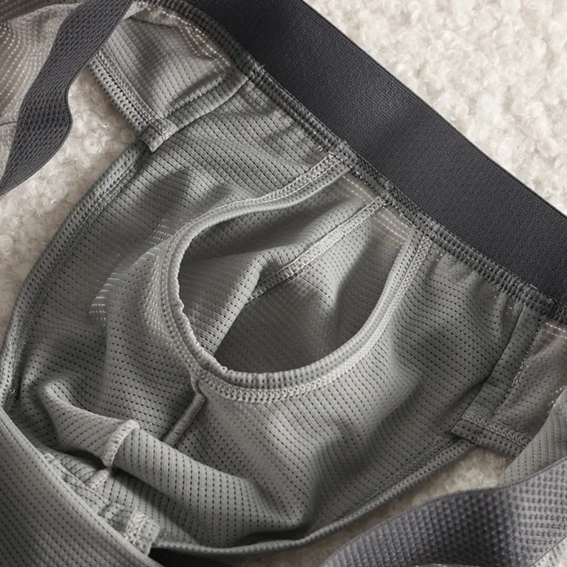 Thin Underpants Summer Thin Briefs Men Side Opening Breathable Men Ice Silk Panties Splicing Lingerie Seamless Underwear Men — image 10