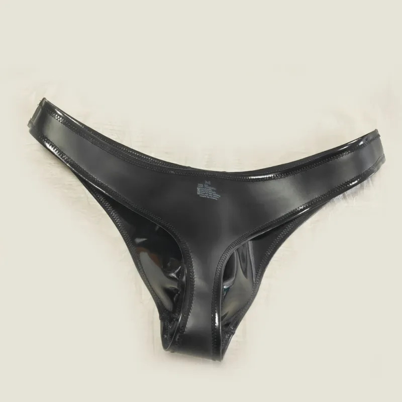 Sexy Men Double Sided PU Hot Short Shiny U Convex Briefs Sexy Lingerie G-string PVC Faux Latex Low Waist Bikini Gay Wear Plus — image 5