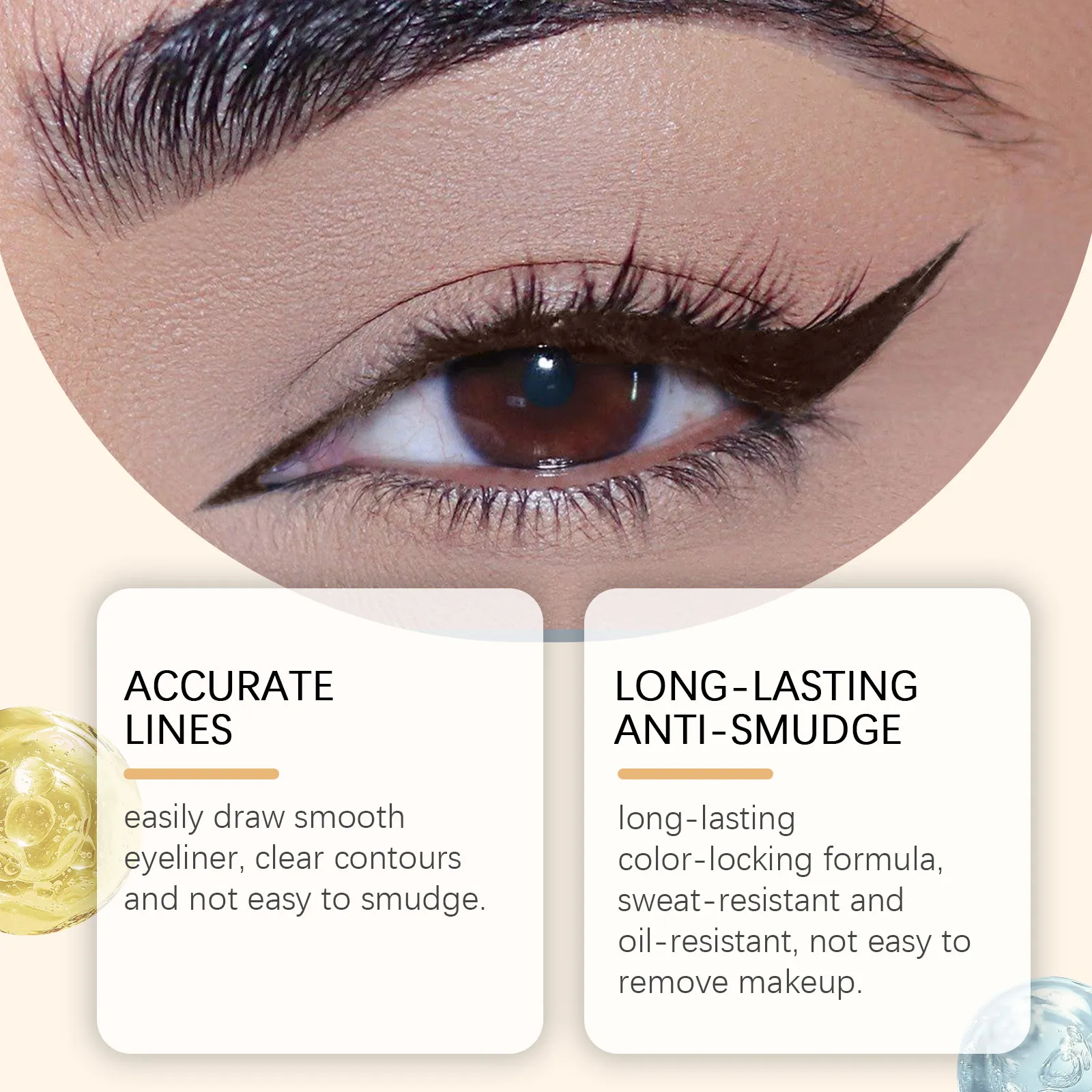 Αδιάβροχο eyeliner Καφέ απαλό ματ λάινερ ματιών μακράς διαρκείας χωρίς μουτζούρες με μολύβι φρυδιών πανκ μακιγιάζ ματιών