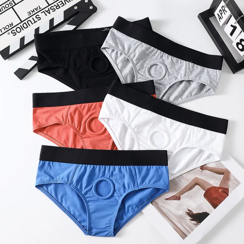 Men Front Hollow No Pouch Briefs Underwear Gay Erotic Lingine Panties Nightwear Hollow Out Open Front Underpants — image 6