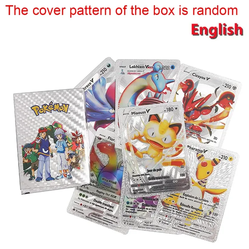 55 τεμάχια Pokemon Cards Vmax GX Gold Foil Flash Box Party Διαδραστικό παιχνίδι Αγγλικά Ισπανικά Πολύχρωμο Παιχνίδι Συλλογή Κάρτας Δώρο — image 8