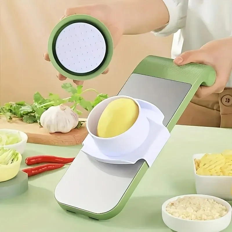 7pcs Stainless Steel Multi-Function Vegetable Slicer And Grater Set with Interchangeable Blades Manual Kitchen Gadget Tool Kit — image 5