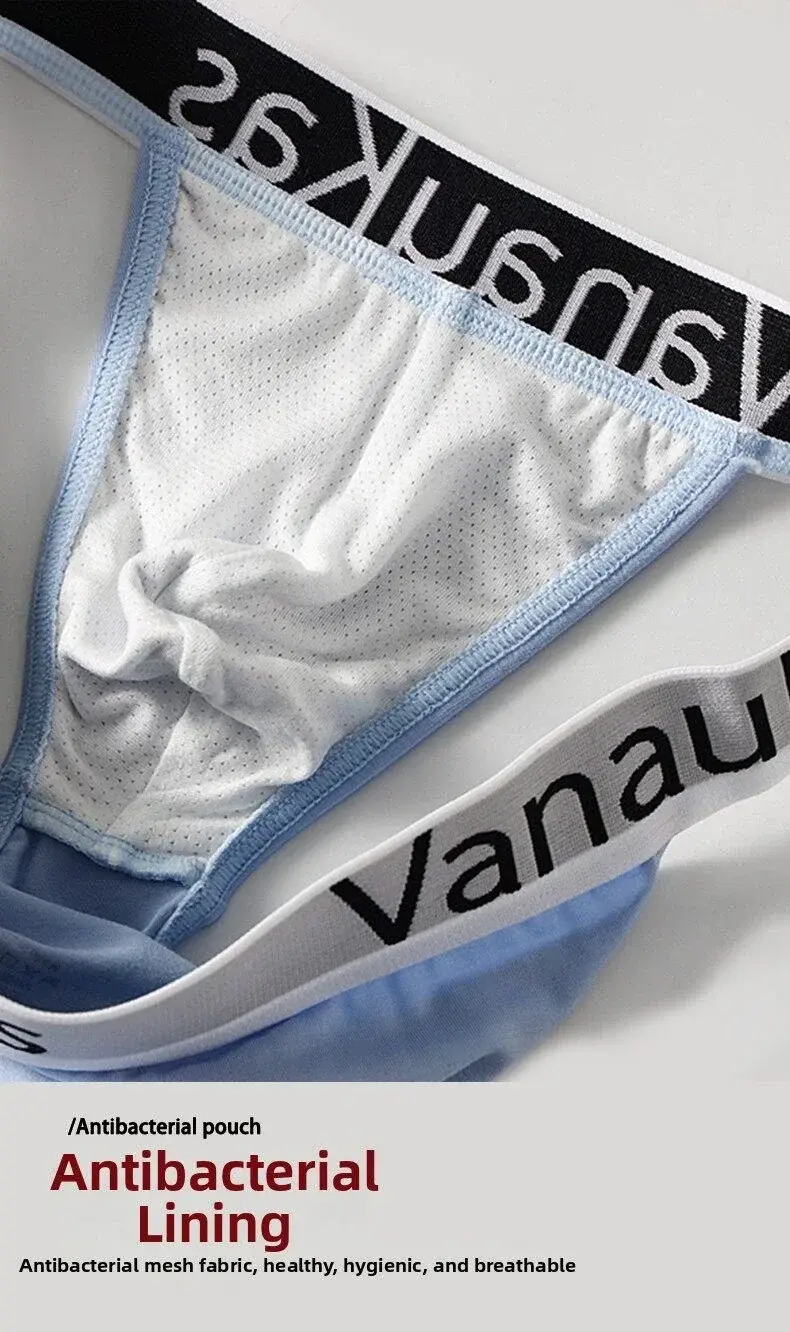 New Men's Underwear Briefs High-Cut Small Triangle Underpants Sexy Low-Rise Hollow Out Cotton Panties with Elastic Waistband — image 9