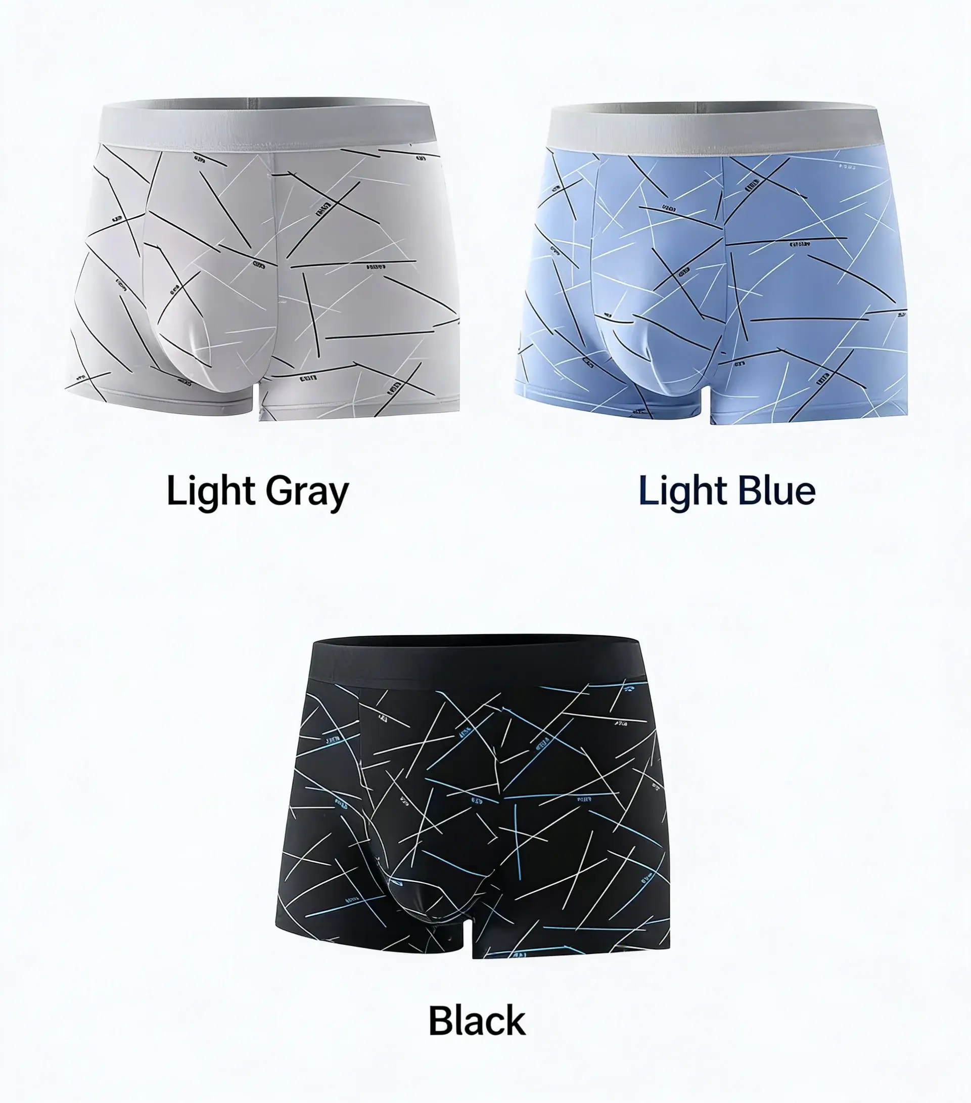 4pcs men's underwear, comfortable, soft and fashionable daily line print intimate boxer briefs, sporty and breathable boxers 3256811629132186 — image 9