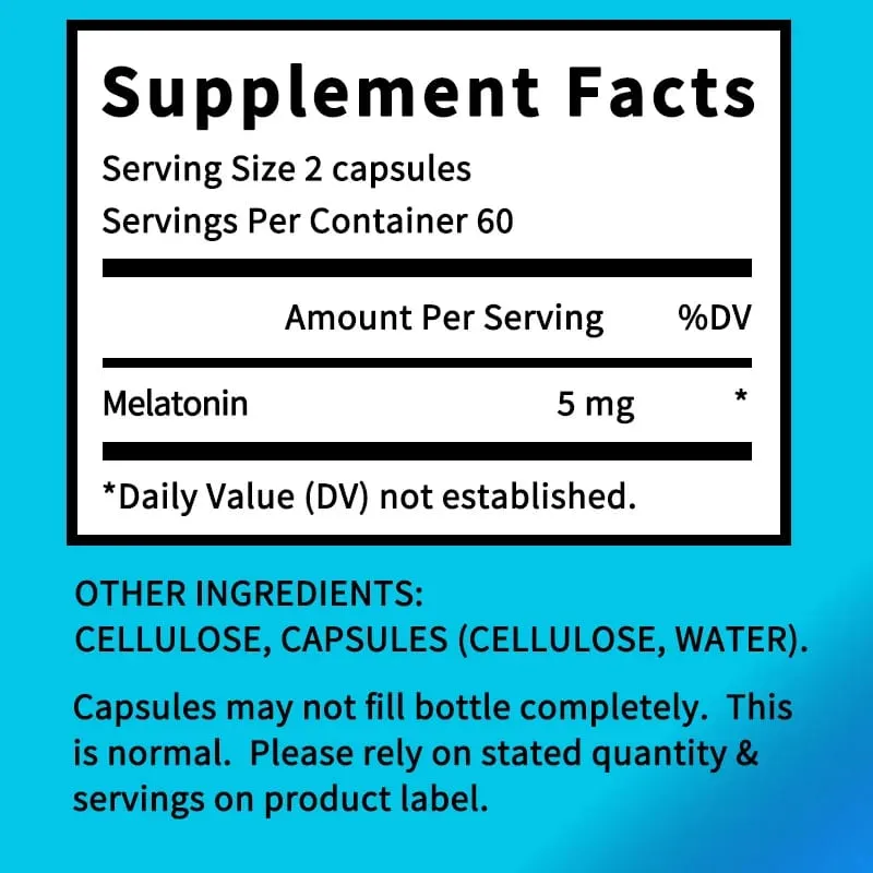 Melatonin Supplement Capsules 5 Mg - Natural Sleep Support Relaxation and Calmness Promotes Sleep Quality — image 6