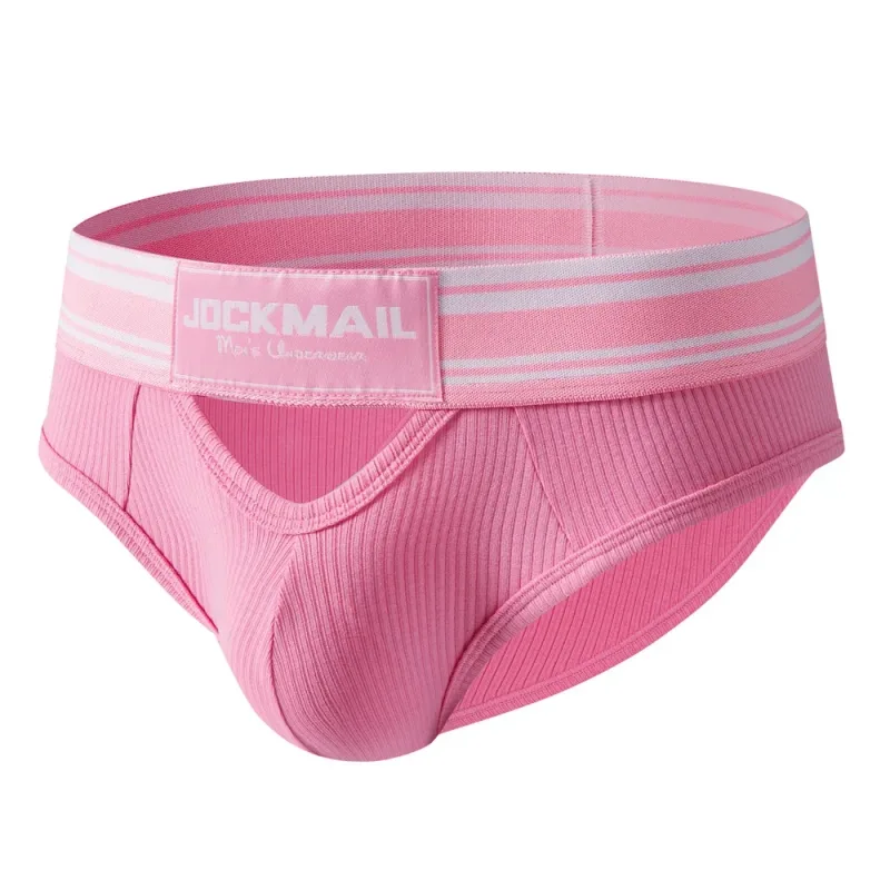 Jockmail Mens Underwear New Arrivalmen Briefs Plaid Pit Cotton Sexyu Bag Front and Rear Openings Cut Outlow Waist Breathable — image 1