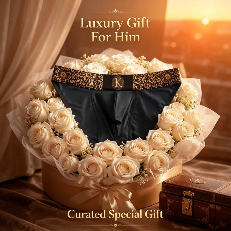 Slip bikini da uomo a sgambatura alta Vintage ornato festivo Nero‑Oro Elastico in vita elasticizzato Intimo evaporante Data Anniversario — image 6