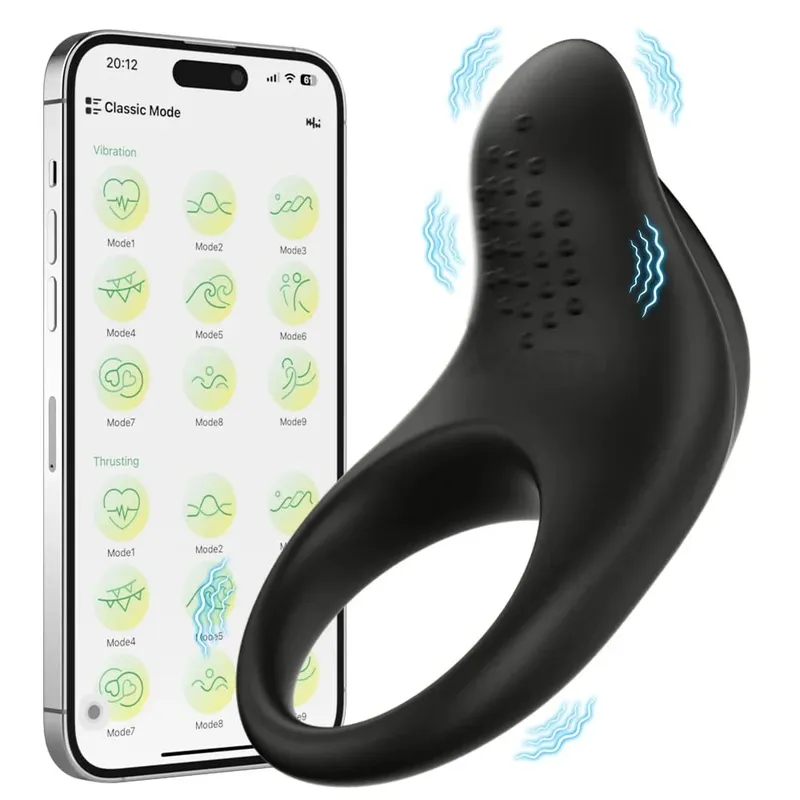 APP Control Vibrating Cock Ring for Men Penis Ring G Spot Clitoris Clit Stimulator Delay Ejaculation Sex Toy for Adult Products