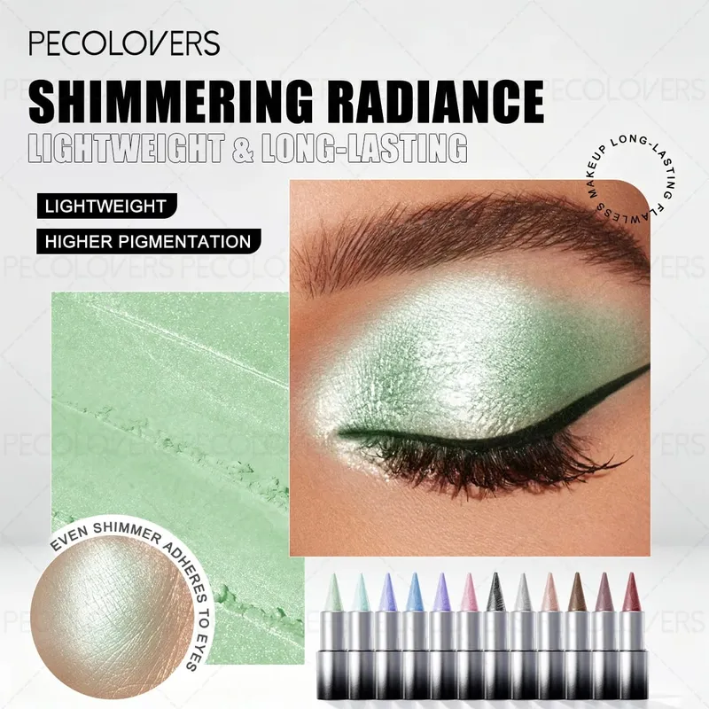 7 ΤΕΜ/Σετ Green Eyeshadow Stick + Black Eyeliner + Mascara + Brush Set – Shimmer & Matte Finish Waterproof Smooth Εφαρμογή — image 2