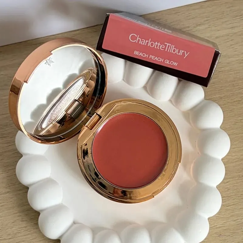 Fashion Charlotte Lip Cheek Dual-use Blusher Cream Two Color Highlight Powder Blusher Waterproof Oil Control Tilbury Cosmetics