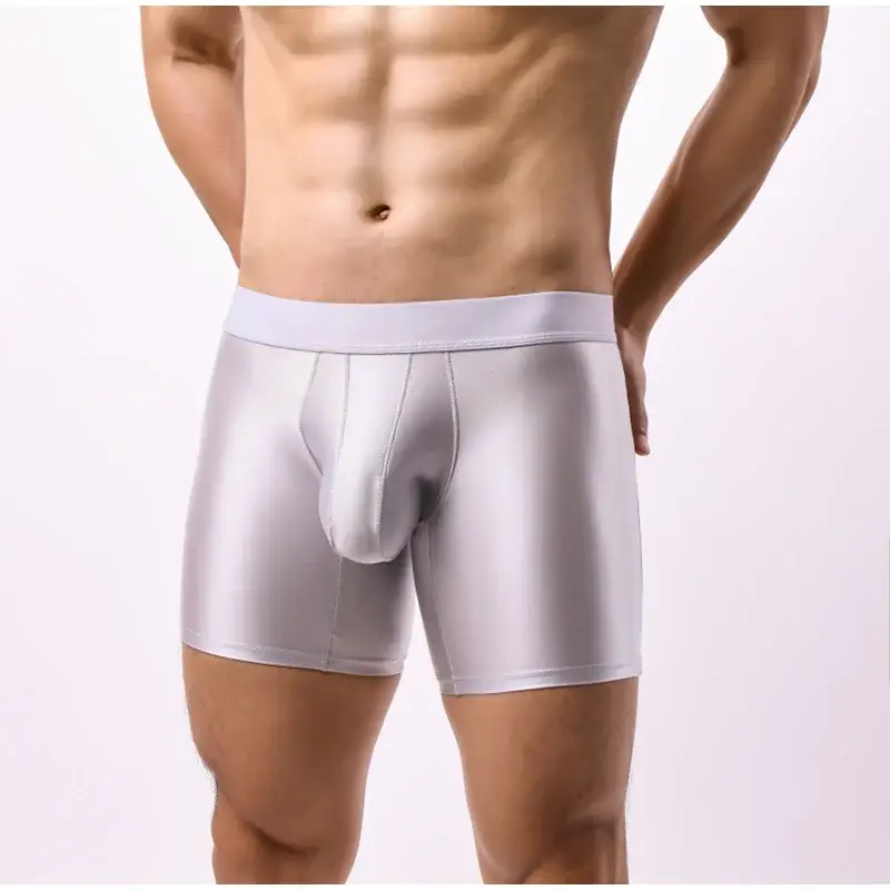 M-xxl Mens Underwear Boxers Solid U Pouch Panties For Man Extended Leg Boxer Shorts Homme Middle Waist Sports Underpants Male