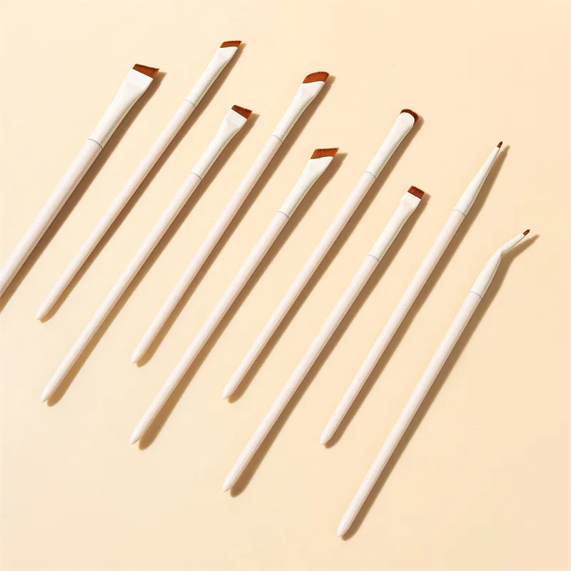 1/3/7/9 τεμ. White Upgrade Blade Eyeliner Brush Πινέλα μακιγιάζ ματιών Σετ εξαιρετικά λεπτή λεπτή γωνία επίπεδη βούρτσα φρυδιών ακριβής λεπτομέρεια — image 5
