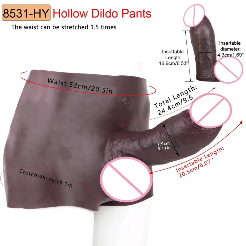 Big Knot Hollow Dildo Pants Adult Men Strap-On Penis Sleeve насадка на член Underwear For Couples Sex Pleasure Erotic Goods — image 11