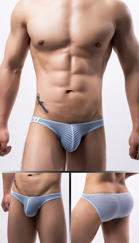 Men Briefs Summer Breathable Holes Underwear U Convex Thin Low Waist Men's Underwear Briefs Slip Underpants Calzoncillos — image 13